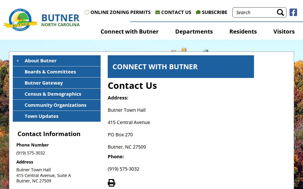 Butner court docket reference image from the Town of Butner contact page
