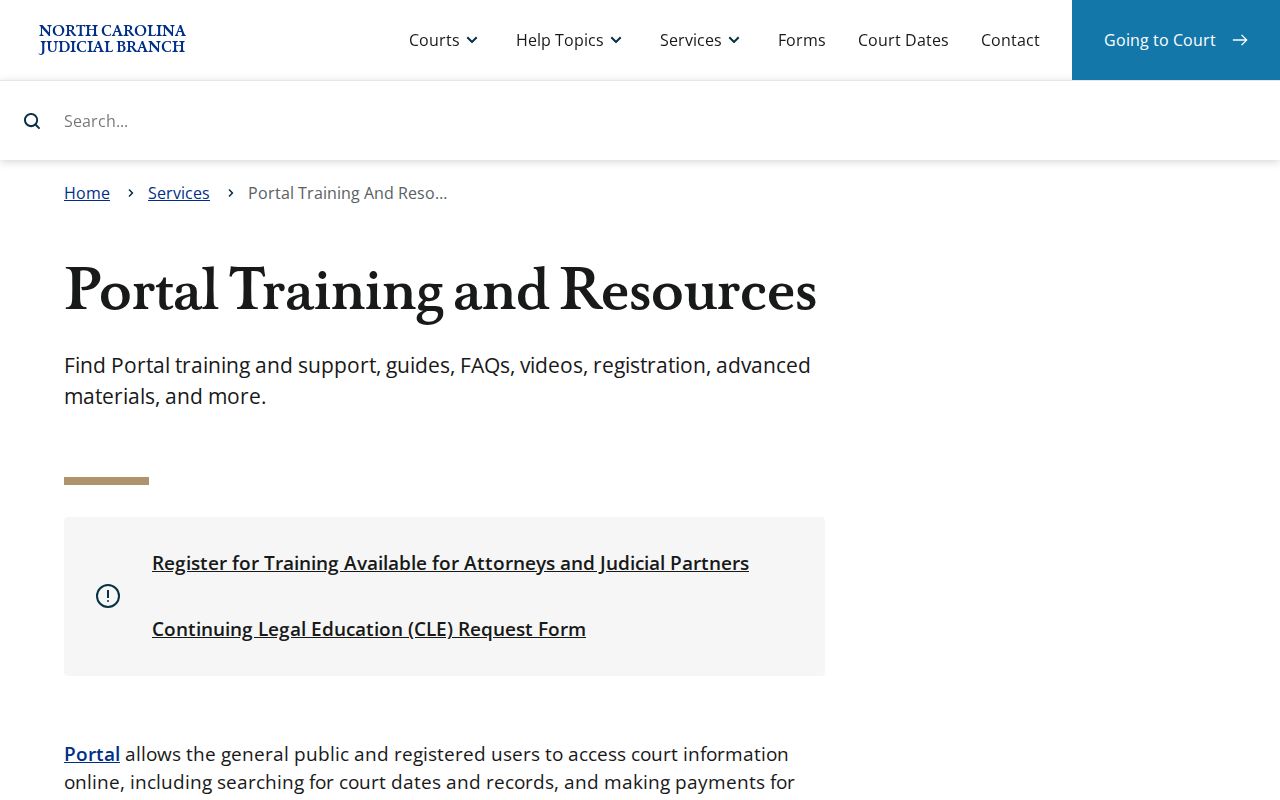 Granville County case search Portal training resource