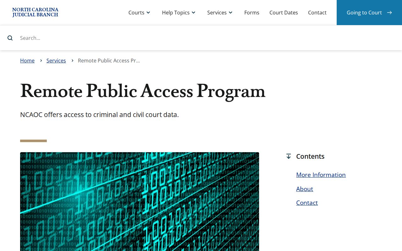 Granville County case search Remote Public Access Program information