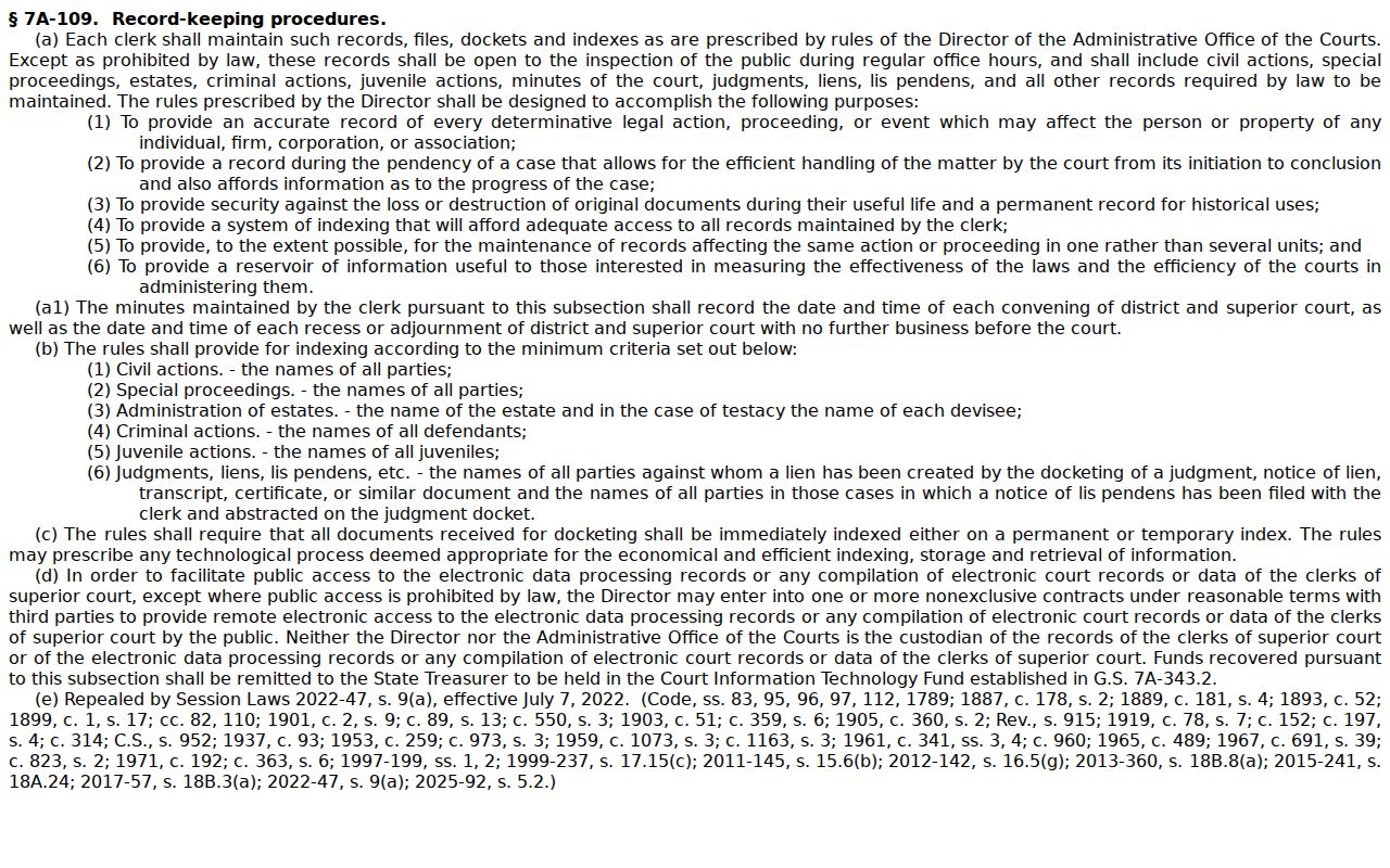 Granville County court docket Clerk of Superior Court contact